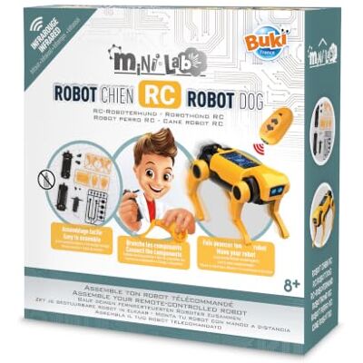 Buki France BUKI 3019 Mini Lab – RC-robot hund – byggsats för barn, fjärrstyrd robot hund med IR kontroll, STEM leksak från 8 år Buki France BUKI 3019 Mini Lab – RC-robot hund – byggsats för barn, fjärrstyrd robot hund med IR kontroll, STEM leksak från 8 år