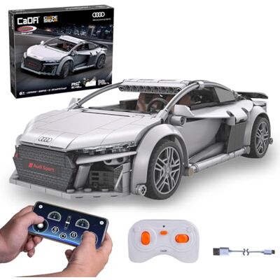 JAMARA 402898 CADA Audi R8 Coupé 1:14, 2,4 GHz bricks, leksaksbil modellbil, racerbil sportbil för barn från 6 år, RC fjärrstyrd, presentidé, dubbelläge, detaljerad JAMARA 402898 CADA Audi R8 Coupé 1:14, 2,4 GHz bricks, leksaksbil modellbil, racerbil sportbil för barn från 6 år, RC fjärrstyrd, presentidé, dubbelläge, detaljerad