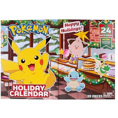 Pokémon X-mas Advent Calendar 2025 PKW4116 Multicolor- Includes 16 pcs. of christmas themed Battle figures + 8 accessories Official Pokemon Playset for children 4+ Pokémon X-mas Advent Calendar 2025 PKW4116 Multicolor- Includes 16 pcs. of christmas themed Battle figures + 8 accessories Official Pokemon Playset for children 4+