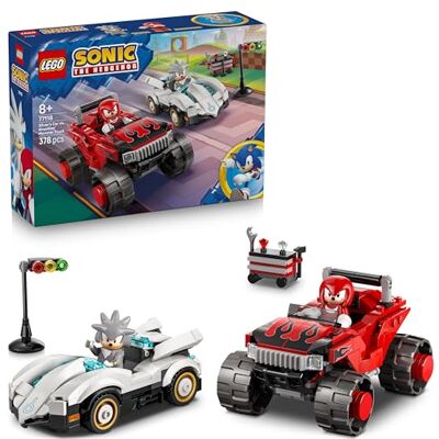 Lego Sonic the Hedgehog Silvers bil mot Knuckles monstertruck – Byggleksak – Byggset med leksaksbil för barn – Present med 2 racerbilar och 2 minifigurer för pojkar och flickor från 8 år – 77118 Lego Sonic the Hedgehog Silvers bil mot Knuckles monstertruck – Byggleksak – Byggset med leksaksbil för barn – Present med 2 racerbilar och 2 minifigurer för pojkar och flickor från 8 år – 77118