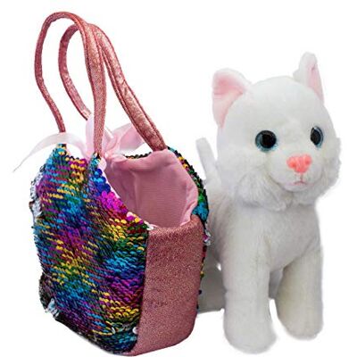 Joytoy Joy Toy 52268 Catty plysch 20 cm i magisk paljettväska 13 x 25 x 20 cm, flerfärgad Joytoy Joy Toy 52268 Catty plysch 20 cm i magisk paljettväska 13 x 25 x 20 cm, flerfärgad