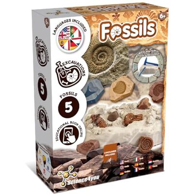 Science4you Fossilgrävset för barn – Lär dig mer om fossiler och paleontologi med detta grävningsset, Otroliga fossiler, En paleontologigåva för flickor och pojkar 6 7 8 9+ Science4you Fossilgrävset för barn – Lär dig mer om fossiler och paleontologi med detta grävningsset, Otroliga fossiler, En paleontologigåva för flickor och pojkar 6 7 8 9+