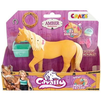 CRAZE Cavally Box Set Bärnsten – hästar leksak att samla in, realistisk hästfigur med tillbehör och specialeffekter, hästleksaker flickor CRAZE Cavally Box Set Bärnsten – hästar leksak att samla in, realistisk hästfigur med tillbehör och specialeffekter, hästleksaker flickor