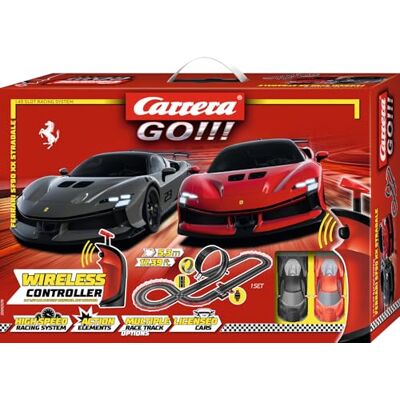 Carrera GO!!! 20062578 Ferrari Supercar Power (trådlös) Racerbane-set, med licensierade slotbilar, upp till 2 spelare, för barn från 6 år och vuxna Carrera GO!!! 20062578 Ferrari Supercar Power (trådlös) Racerbane-set, med licensierade slotbilar, upp till 2 spelare, för barn från 6 år och vuxna