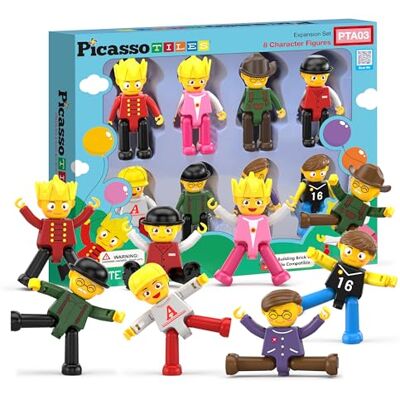 PicassoTiles Magnetiska figurer 8 delar karaktär actionfigur småbarn leksaks set magnet expansion varieté paket lek människor tillägg STEM lärande kit låtsas lekset för byggsten PTA03 PicassoTiles Magnetiska figurer 8 delar karaktär actionfigur småbarn leksaks set magnet expansion varieté paket lek människor tillägg STEM lärande kit låtsas lekset för byggsten PTA03