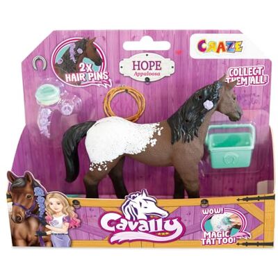 CRAZE Cavally Box Set Hopp – hästleksak för samling, realistisk hästfigur med tillbehör och specialeffekter, Appaloosa-häst leksak flicka CRAZE Cavally Box Set Hopp – hästleksak för samling, realistisk hästfigur med tillbehör och specialeffekter, Appaloosa-häst leksak flicka