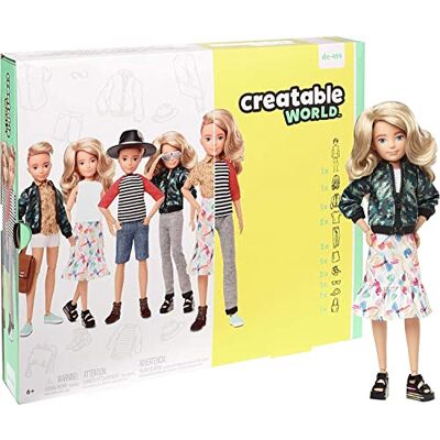 Mattel CREATABLE WORLD GGT67 Deluxe Character Kit anpassningsbar docka, kreativ lek för alla barn 6 år och uppåt, blont vågigt hår Mattel CREATABLE WORLD GGT67 Deluxe Character Kit anpassningsbar docka, kreativ lek för alla barn 6 år och uppåt, blont vågigt hår