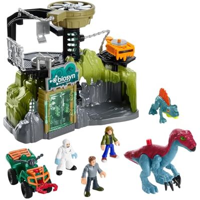 Fisher-Price Imaginext Jurassic World-lekset med dinosaurielabb, med Owen Grady, Maisie och dr. Grant, Therizinosaurus och Dimetrodon, från 3 år, HPT69 Fisher-Price Imaginext Jurassic World-lekset med dinosaurielabb, med Owen Grady, Maisie och dr. Grant, Therizinosaurus och Dimetrodon, från 3 år, HPT69