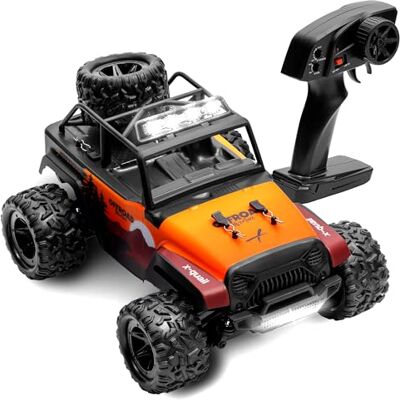 Lionelo Overmax X-Quail Fjärrstyrd RC Crawler 1:18, 4WD Radiostyrd Terrängbil 25 km/h med 3 LED-ljus, 2,4 GHz, 60 m Räckvidd, 2 Batterier 40 min, Stödhjul, TPR-däck, Metallaxel, Skyddsbur, Fjädring, Barn 6+ Lionelo Overmax X-Quail Fjärrstyrd RC Crawler 1:18, 4WD Radiostyrd Terrängbil 25 km/h med 3 LED-ljus, 2,4 GHz, 60 m Räckvidd, 2 Batterier 40 min, Stödhjul, TPR-däck, Metallaxel, Skyddsbur, Fjädring, Barn 6+