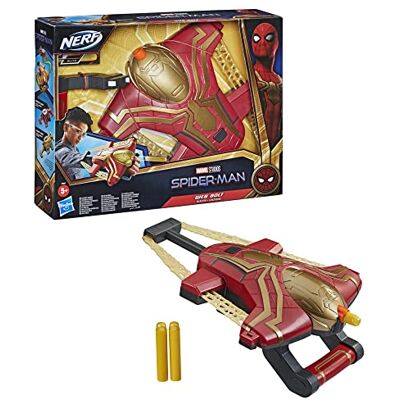 Spider-Man Marvel Web Bolt NERF Blaster Toy for Kids, Movie-Inspired Design, Includes 3 Elite Nerf Darts, Ages 5 and Up Spider-Man Marvel Web Bolt NERF Blaster Toy for Kids, Movie-Inspired Design, Includes 3 Elite Nerf Darts, Ages 5 and Up
