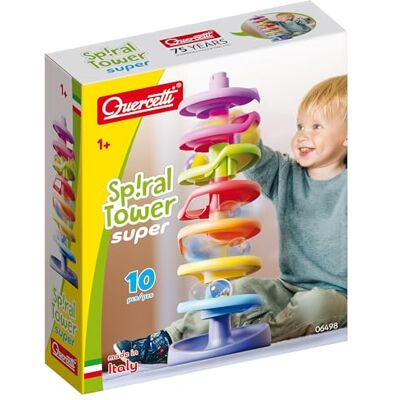 Quercetti Spiral Tower Super, Kulbana för barn med 7 spiraler och 1 stabil bas, Pedagogiskt spel för barn 1+, Stimulera Samordning och Fin Motricitet, Kreativ Leksak i Flerfärgad Quercetti Spiral Tower Super, Kulbana för barn med 7 spiraler och 1 stabil bas, Pedagogiskt spel för barn 1+, Stimulera Samordning och Fin Motricitet, Kreativ Leksak i Flerfärgad