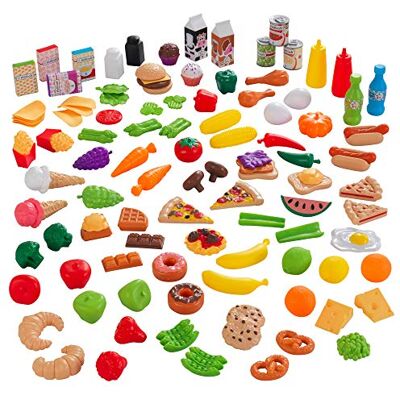 KidKraft Leksakslivsmedel Deluxe Tasty Treats för barnkök, lekset med 115 delar, lekkök tillbehör, leksaker för barn från 3 år, 6330 KidKraft Leksakslivsmedel Deluxe Tasty Treats för barnkök, lekset med 115 delar, lekkök tillbehör, leksaker för barn från 3 år, 6330