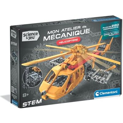 Clementoni Helikopter 8 år gammal mekanisk byggsats för barn för montering av en prototyp av helikopter, rotorer och mobila kugghjul, STEM-vetenskapligt spel, pedagogisk leksak, barngåva Clementoni Helikopter 8 år gammal mekanisk byggsats för barn för montering av en prototyp av helikopter, rotorer och mobila kugghjul, STEM-vetenskapligt spel, pedagogisk leksak, barngåva