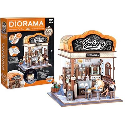 Buki Diorama Bagerie bagerimodell i trä med LED Diorama DIY 179 delar byggsats för sovrumsdekoration från 10 år 14,5 x 16,2 x 18 cm UKI Frankrike 68073 Buki Diorama Bagerie bagerimodell i trä med LED Diorama DIY 179 delar byggsats för sovrumsdekoration från 10 år 14,5 x 16,2 x 18 cm UKI Frankrike 68073