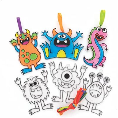 Baker Ross FE666 Monster-solfångardekorationer 10-pack, solfångare för barn att dekorera och visa, skapa dina egna trädgårdsdekorationer Baker Ross FE666 Monster-solfångardekorationer 10-pack, solfångare för barn att dekorera och visa, skapa dina egna trädgårdsdekorationer
