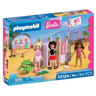 Playmobil Barbie strandmode Omklädningsrum och dusch med Barbie, Teresa & Renee Snygga strandlooks & Malibus sommarkänsla Främjar rollspel och kreativitet För barn från 4 år 72124 Playmobil Barbie strandmode Omklädningsrum och dusch med Barbie, Teresa & Renee Snygga strandlooks & Malibus sommarkänsla Främjar rollspel och kreativitet För barn från 4 år 72124