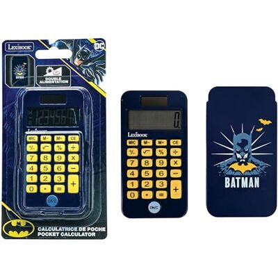 Lexibook , Batman, 8-siffrig fickräknare med skyddande lock Batman, svart gul, C45BAT Lexibook , Batman, 8-siffrig fickräknare med skyddande lock Batman, svart gul, C45BAT