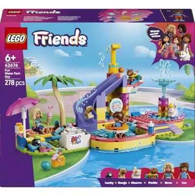 Lego Friends Rolig dag i vattenparken 42676 Leksak för barn från 6 år, byggset med 4 leksaksdjur och 2 minidockor, för låtsaslekar, present, 278 delar Lego Friends Rolig dag i vattenparken 42676 Leksak för barn från 6 år, byggset med 4 leksaksdjur och 2 minidockor, för låtsaslekar, present, 278 delar