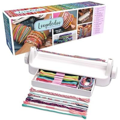 Goliath LOOPDEDOO DIY vänskapsarmband kit för barn från 8 år enkel och rolig roterande vävstol 12 trådar 100% bomull ingår kreativ aktivitet flickor och pojkar presentidé Goliath LOOPDEDOO DIY vänskapsarmband kit för barn från 8 år enkel och rolig roterande vävstol 12 trådar 100% bomull ingår kreativ aktivitet flickor och pojkar presentidé