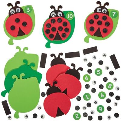 Baker Ross FN433 Counting Ladybird Number Magnet Kits Förpackning med 10, STEM, vetenskap, matematik och hjälpmedel för barn och skolor Baker Ross FN433 Counting Ladybird Number Magnet Kits Förpackning med 10, STEM, vetenskap, matematik och hjälpmedel för barn och skolor