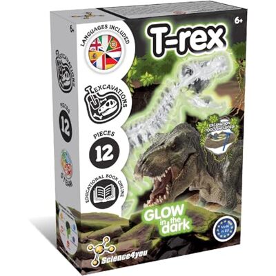 Science4you T-Rex fossila utgrävningar för pojkar och flickor, gräva och hitta glittrande dinosauriefossiler + dinosaurieleksaker för pojkar och flickor, spel, presenter 6+ år Science4you T-Rex fossila utgrävningar för pojkar och flickor, gräva och hitta glittrande dinosauriefossiler + dinosaurieleksaker för pojkar och flickor, spel, presenter 6+ år