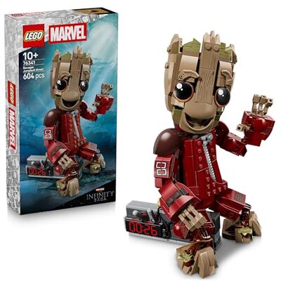 Lego Marvel Groot i Ravager-kläder – Byggset med superhjälte – Rörlig modell att leka med och ha som rumsdekoration – Från filmen Guardians of the Galaxy Vol. 2 – Present för barn från 10 år – 76341 Lego Marvel Groot i Ravager-kläder – Byggset med superhjälte – Rörlig modell att leka med och ha som rumsdekoration – Från filmen Guardians of the Galaxy Vol. 2 – Present för barn från 10 år – 76341