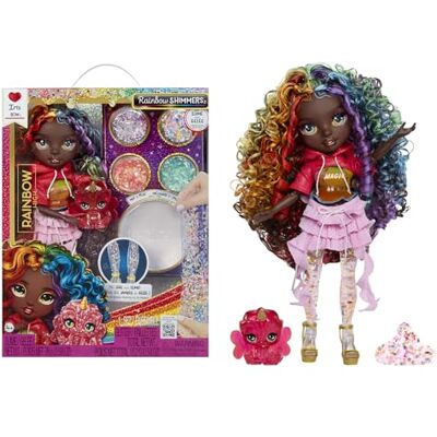 Rainbow High Rainbow Shimmers with Slime Iris – modedocka 28 cm (10 tum) med Slime-kit och kameleont som husdjur, ålder 4+ Rainbow High Rainbow Shimmers with Slime Iris – modedocka 28 cm (10 tum) med Slime-kit och kameleont som husdjur, ålder 4+