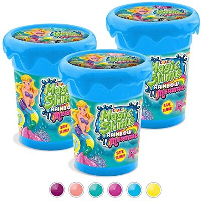 CRAZE Magic Slime Mermaid Set med 3 magiska slime barn med sjöjungfrufigurer – slime-set 3 x 110 ml burk inkl. sjöjungfruleksak, 3 färger CRAZE Magic Slime Mermaid Set med 3 magiska slime barn med sjöjungfrufigurer – slime-set 3 x 110 ml burk inkl. sjöjungfruleksak, 3 färger