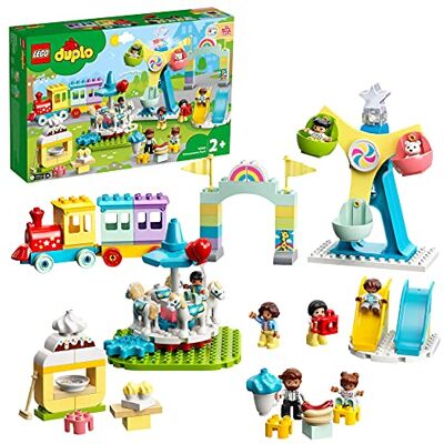 Lego 10956 DUPLO Town Nöjespark, barnleksak för barn 2+ år med tåg, karusell och pariserhjul Lego 10956 DUPLO Town Nöjespark, barnleksak för barn 2+ år med tåg, karusell och pariserhjul