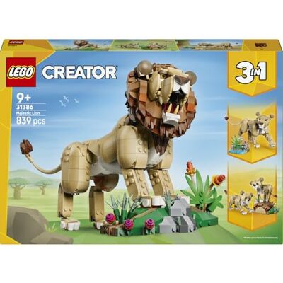 Lego Creator 3-i-1 Vilda djur: Majestätiskt lejon 31386 Leksak för barn från 9 år, bygg lejonhane eller lejonhona, bygg 2 lejonungar, present, 839 delar Lego Creator 3-i-1 Vilda djur: Majestätiskt lejon 31386 Leksak för barn från 9 år, bygg lejonhane eller lejonhona, bygg 2 lejonungar, present, 839 delar