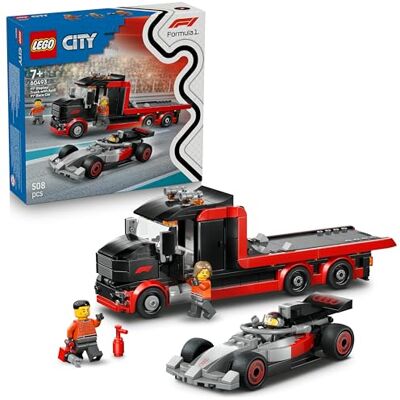 Lego City F1 uppvisningsbil med Audi F1 racerbil – Byggset med Audi F1 racerbil och lastbil – Byggleksaker för barn från 7 år – Rolig present för pojkar, flickor och barn som gillar bilar – 60493 Lego City F1 uppvisningsbil med Audi F1 racerbil – Byggset med Audi F1 racerbil och lastbil – Byggleksaker för barn från 7 år – Rolig present för pojkar, flickor och barn som gillar bilar – 60493