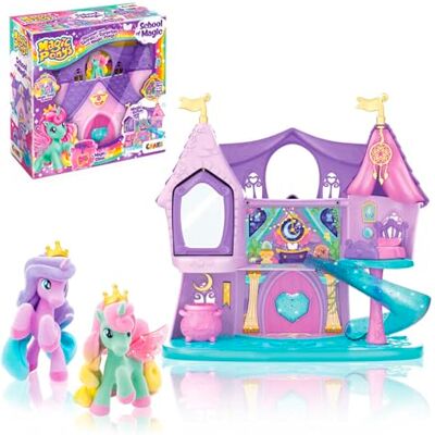 CRAZE MAGIC PONYS Magiska lekset – Stor Leksaksslott med 2 exklusiva ponnyer och ljuseffekt, enhörning för flicka, 3+ år, bra presentidé CRAZE MAGIC PONYS Magiska lekset – Stor Leksaksslott med 2 exklusiva ponnyer och ljuseffekt, enhörning för flicka, 3+ år, bra presentidé