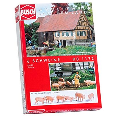 Busch 1172 – 6 djurfigurer för grisar 1:72 Busch 1172 – 6 djurfigurer för grisar 1:72