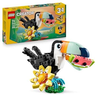 Lego Creator 3in1 Wild Animals: Tropical Toucan with a Flower Toy Animal Transforms into a Butterfly Figure or a Tropical Fish Creative Gift for 7+ Year Old Girls & Boys 31173 Lego Creator 3in1 Wild Animals: Tropical Toucan with a Flower Toy Animal Transforms into a Butterfly Figure or a Tropical Fish Creative Gift for 7+ Year Old Girls & Boys 31173