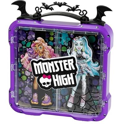 Theo Klein 2559 Monster High Vitrinskoffert Cool koffert med förvaringsfack för upp till 4 dockor Med tvådelad vitrindörr och Monster High-affisch Leksak för barn från 3 år Theo Klein 2559 Monster High Vitrinskoffert Cool koffert med förvaringsfack för upp till 4 dockor Med tvådelad vitrindörr och Monster High-affisch Leksak för barn från 3 år