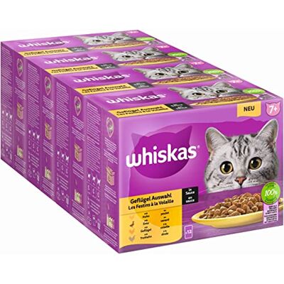Whiskas våtfoder för katter 7+ kyckling i sås flerpack Whiskas våtfoder för katter 7+ kyckling i sås flerpack