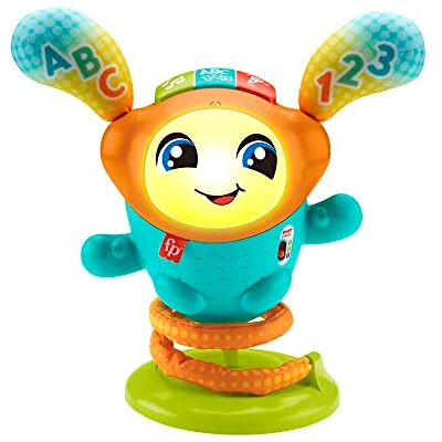 Fisher-Price DJ Hüpfi, interaktiv pedagogisk leksak för dans, flyttning och hoppning, med musik och fjädring, version: nederländska; engelska; franska; tyska; italienska, HJP90 Fisher-Price DJ Hüpfi, interaktiv pedagogisk leksak för dans, flyttning och hoppning, med musik och fjädring, version: nederländska; engelska; franska; tyska; italienska, HJP90