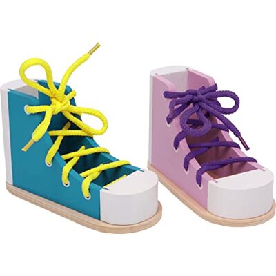 small foot trådskor, rosett av trä, färgglatt set om 2, inklusive matchande skosnören, från 3 år, 6475, färgglada, medium small foot trådskor, rosett av trä, färgglatt set om 2, inklusive matchande skosnören, från 3 år, 6475, färgglada, medium