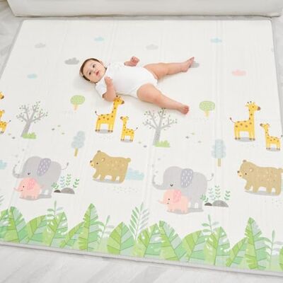 SUPERBE BEBE Lekmatta för barn 160 x 180 x 1 cm XXL vändbar tjock skummatta lekmatta för spädbarn Sensorisk utveckling främjar motorik matta SUPERBE BEBE Lekmatta för barn 160 x 180 x 1 cm XXL vändbar tjock skummatta lekmatta för spädbarn Sensorisk utveckling främjar motorik matta