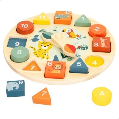 WooMax Leksak träklocka, Zookabee, 22 cm diameter, Vilda djur, Pedagogiska klockor, Snäckbar, Djungeldesign, Pedagogiskt spel, leksaker för barn 3 år, pedagogiska klockor, FSC (47571) WooMax Leksak träklocka, Zookabee, 22 cm diameter, Vilda djur, Pedagogiska klockor, Snäckbar, Djungeldesign, Pedagogiskt spel, leksaker för barn 3 år, pedagogiska klockor, FSC (47571)