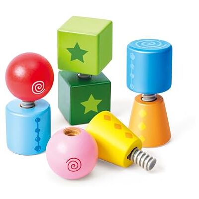 Hape E0416 Twist and Turnables Wooden Building Blocks Hape E0416 Twist and Turnables Wooden Building Blocks