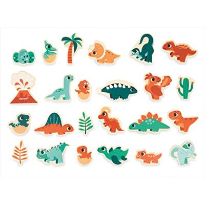 Janod LKJ5839 -24 magnetdinosaurie leksak av FSC-trä magnetiskt pedagogiskt spel tillbehör för magnettavla dinosauriespel från 24 månader, J05839, svart, medium Janod LKJ5839 -24 magnetdinosaurie leksak av FSC-trä magnetiskt pedagogiskt spel tillbehör för magnettavla dinosauriespel från 24 månader, J05839, svart, medium