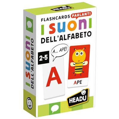 Headu Flashcards som talar alfabetets ljud, med interaktiv fonetisk metod, ett pedagogiskt spel för barn i åldrarna 2 till 4 år, tillverkat i Italien Headu Flashcards som talar alfabetets ljud, med interaktiv fonetisk metod, ett pedagogiskt spel för barn i åldrarna 2 till 4 år, tillverkat i Italien