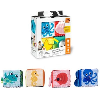Baby Einstein , leksak, tygkuber, flerfärgad, 90629 Baby Einstein , leksak, tygkuber, flerfärgad, 90629