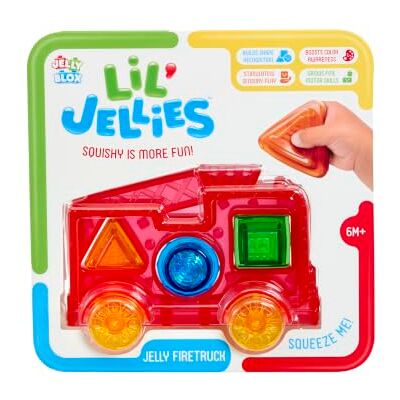 Goliath LIL' JELLIES Jelly brandbil Sensoriska babyleksaker på hjul – insatser + Squishy Material att känna – för spädbarn från 6 månader Goliath LIL' JELLIES Jelly brandbil Sensoriska babyleksaker på hjul – insatser + Squishy Material att känna – för spädbarn från 6 månader