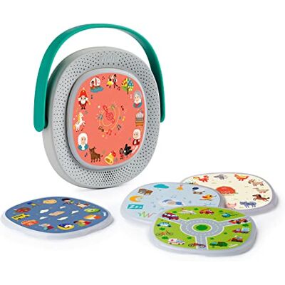 Timio Player + 5 skivor Lyssna på sagor, berättelser, musik och barnvisor Lär dig siffror, bokstäver och djur 8 språk ingår För åldrarna 2–6 år Timio Player + 5 skivor Lyssna på sagor, berättelser, musik och barnvisor Lär dig siffror, bokstäver och djur 8 språk ingår För åldrarna 2–6 år