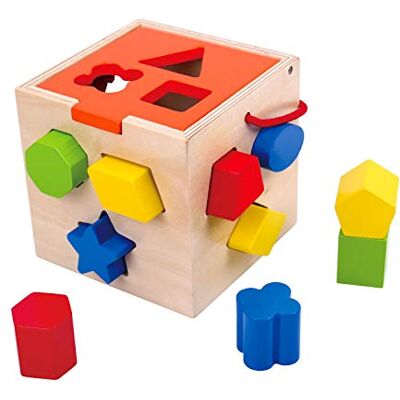Tooky Toy Andreu Toys 921 TKA977 EA Wooden Shape Sorter (EXP), Multicolor, 14 x 14 x 14 cm Tooky Toy Andreu Toys 921 TKA977 EA Wooden Shape Sorter (EXP), Multicolor, 14 x 14 x 14 cm
