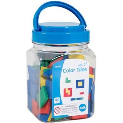 EDX Education Färgplattor – miniburk – färgglada, plastfyrkanter – sorterings- och sekvenseringsaktivitet – matematikmanipulativ EDX Education Färgplattor – miniburk – färgglada, plastfyrkanter – sorterings- och sekvenseringsaktivitet – matematikmanipulativ