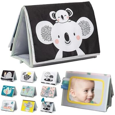 Taf Toys Koala Infant Tummy time Soft Double Sided Activity Book. Includes Baby Safe Mirror, Crinkle Textures and a Soft Baby Teether. 0 months + Taf Toys Koala Infant Tummy time Soft Double Sided Activity Book. Includes Baby Safe Mirror, Crinkle Textures and a Soft Baby Teether. 0 months +