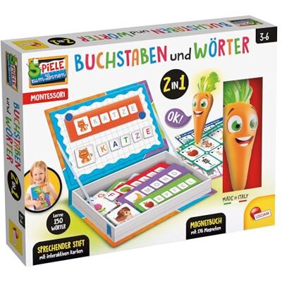 Liscianigiochi Lisciani – Montessori bokstäver och ord 2-i-1 pedagogiska spel – magnetiska bokstäver och former, lärkort, talpenna – förskoleleksak från 3 år – förälder- och lärartest – ABC-spel Liscianigiochi Lisciani – Montessori bokstäver och ord 2-i-1 pedagogiska spel – magnetiska bokstäver och former, lärkort, talpenna – förskoleleksak från 3 år – förälder- och lärartest – ABC-spel
